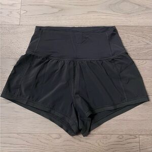 Lululemon high-waisted dark grey shorts